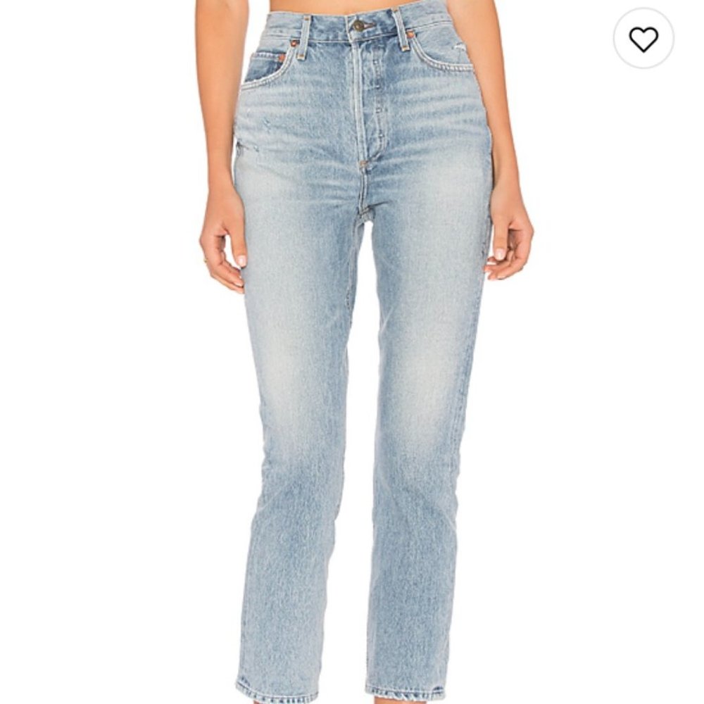 NWT AGOLDE Riley Hi Rise Straight Crop